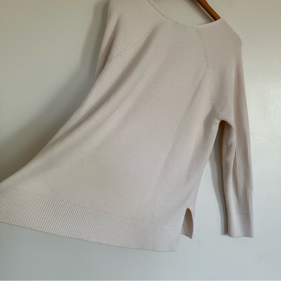 Athleta Hanover Extra Fine Merino Wool Blend Neutral Sweater Size Large - Picture 10 of 15
